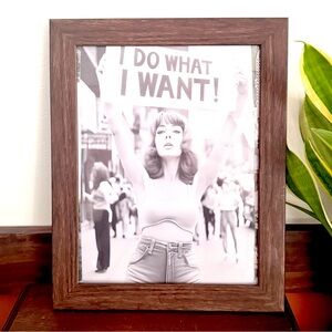 Retro Woman Protesting I Do What I Want Stash Framed Canvas Print Art Hiding Box